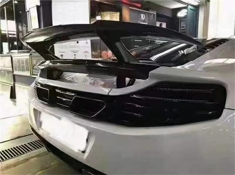 MP4 12C 650S Double Carbon Fiber Rear Wing & Trunk Spoiler with Polished Finish for Automobiles